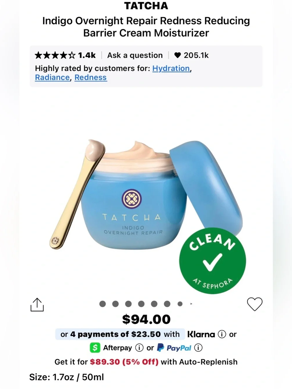 Tatcha Indigo Overnight Repair Cream - Blue - Picture 8 of 15